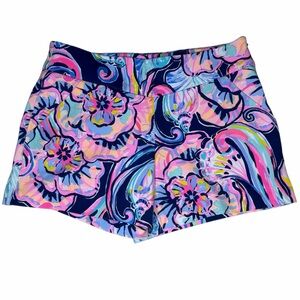 Lilly Pulitzer Tropical Printed Floral Side Zip Shorts Size 2